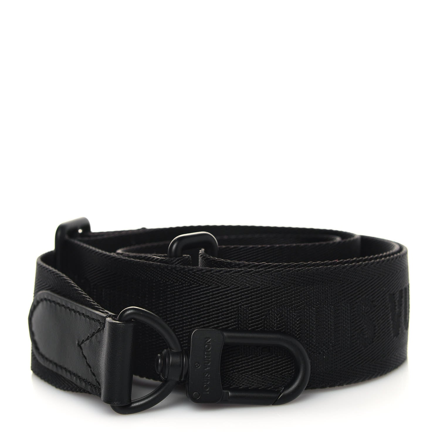 Louis Vuitton Nylon Calfskin Monogram Shadow Duo Messenger Shoulder Strap Black 2 of 5