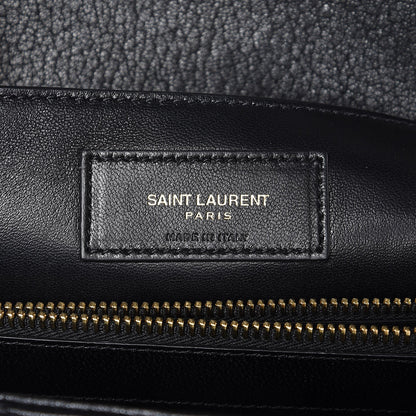 Saint Laurent Sheepskin Matelasse Chevron Monogram Large College Satchel Black 7 of 8