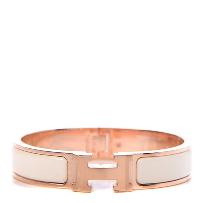 Hermes Enamel Narrow Clic Clac H Bracelet PM Craie 1 of 5