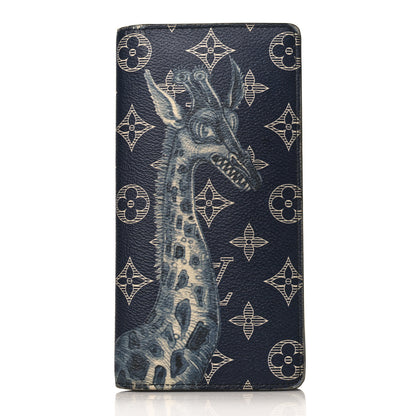 Louis Vuitton Savane Monogram Chapman Giraffe Brazza Wallet Encre 1 of 8