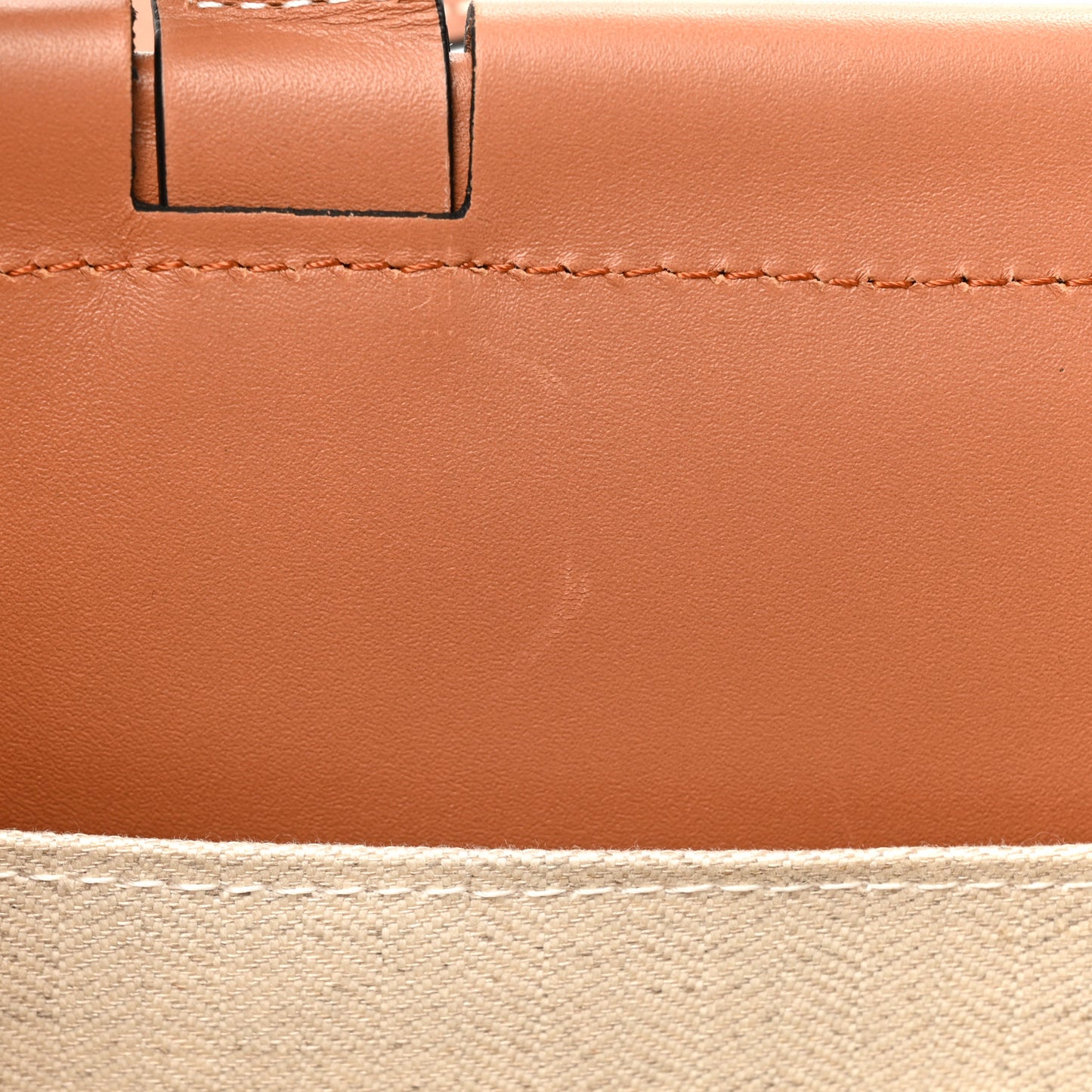 Canvas Calfskin Small Cushion Tote Beige