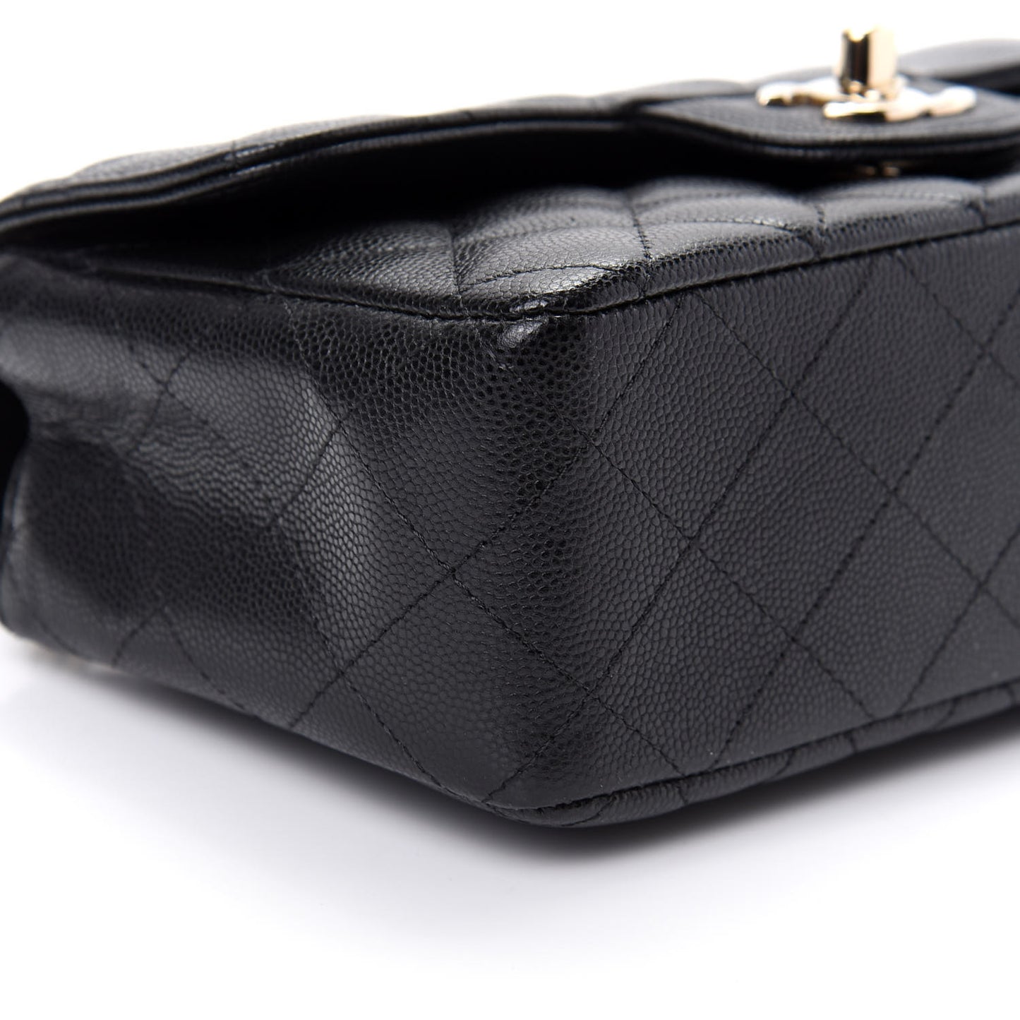 Caviar Quilted Mini Rectangular Flap Black