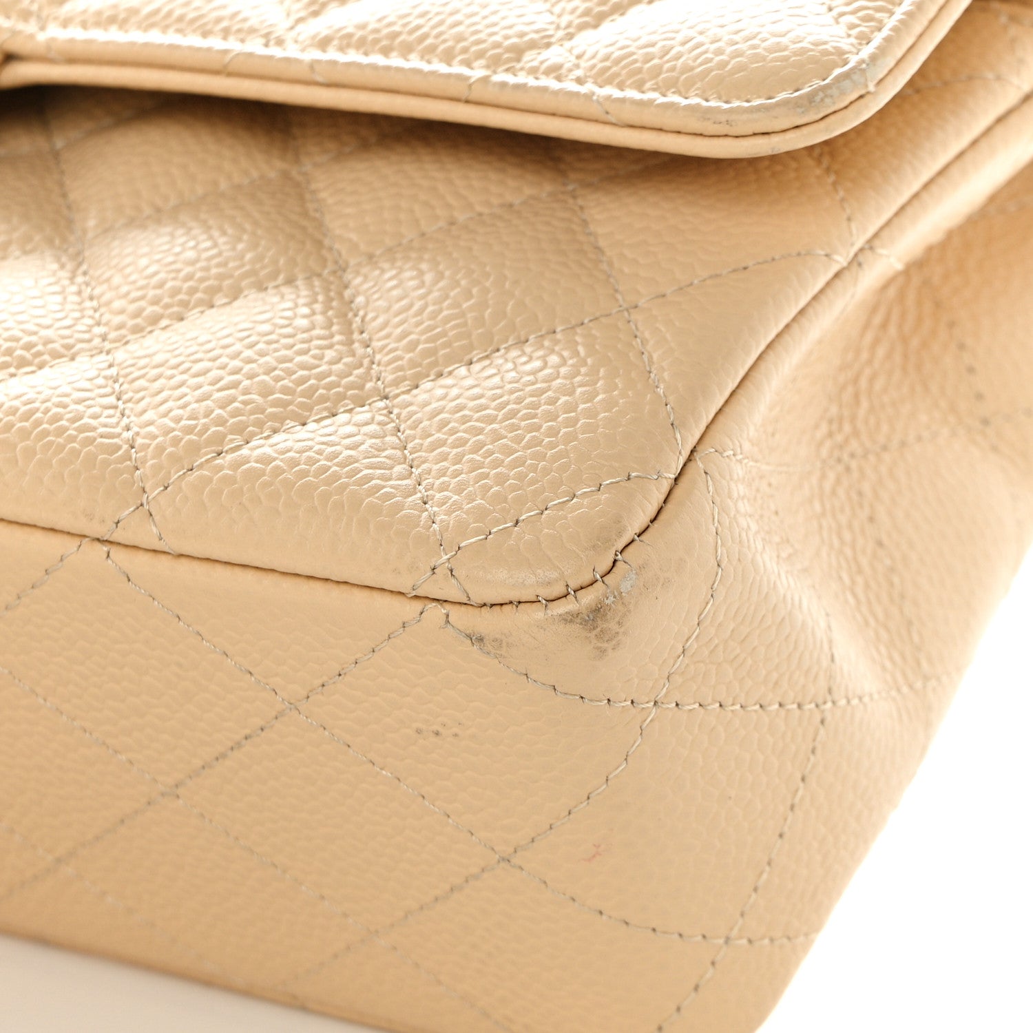 Chanel Caviar Quilted Medium Double Flap Beige 12 of 14