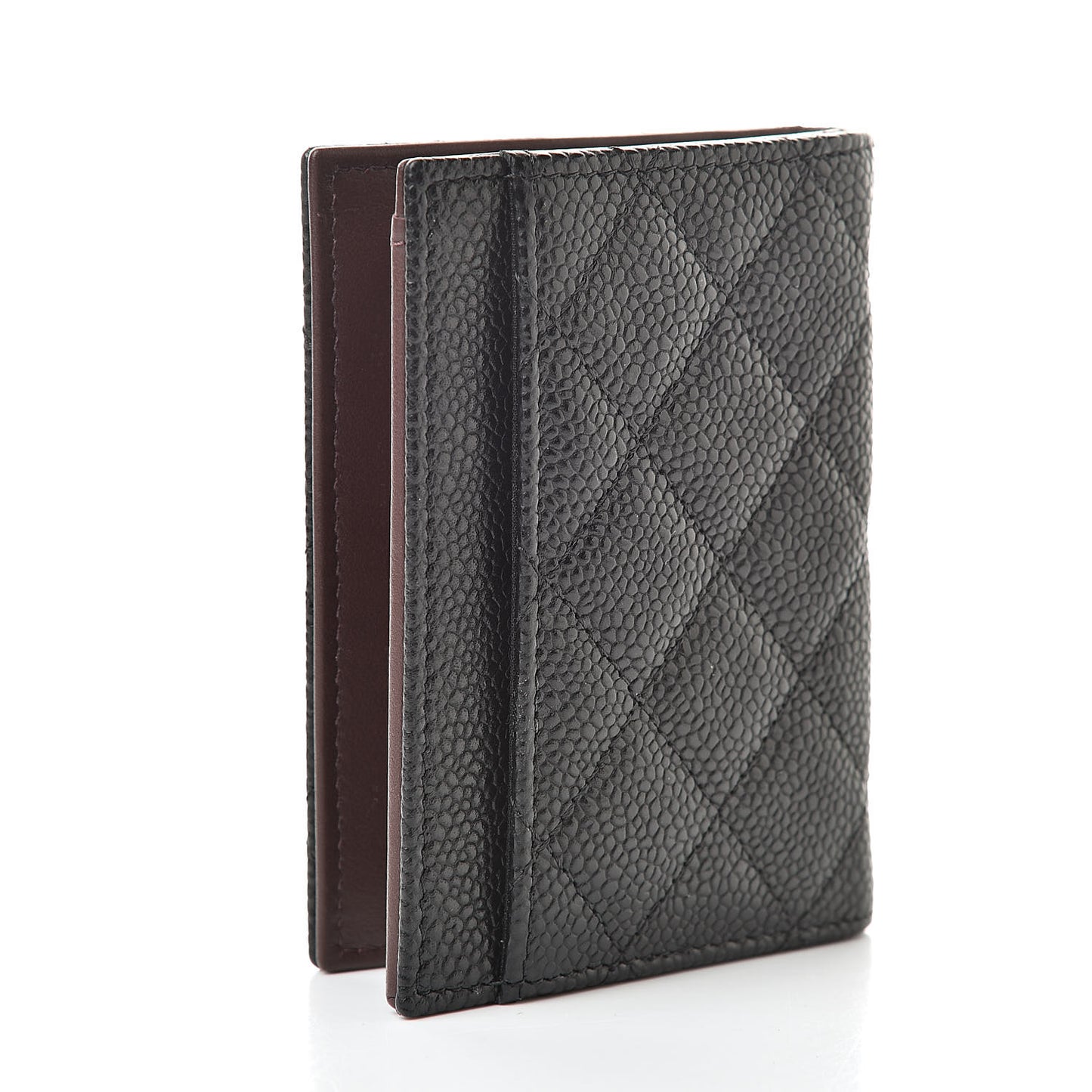 Caviar Quilted Card Holder Wallet Black