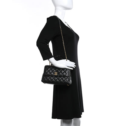 Chanel Calfskin Strass Quilted Mini Coco Handle Flap Black 2 of 10