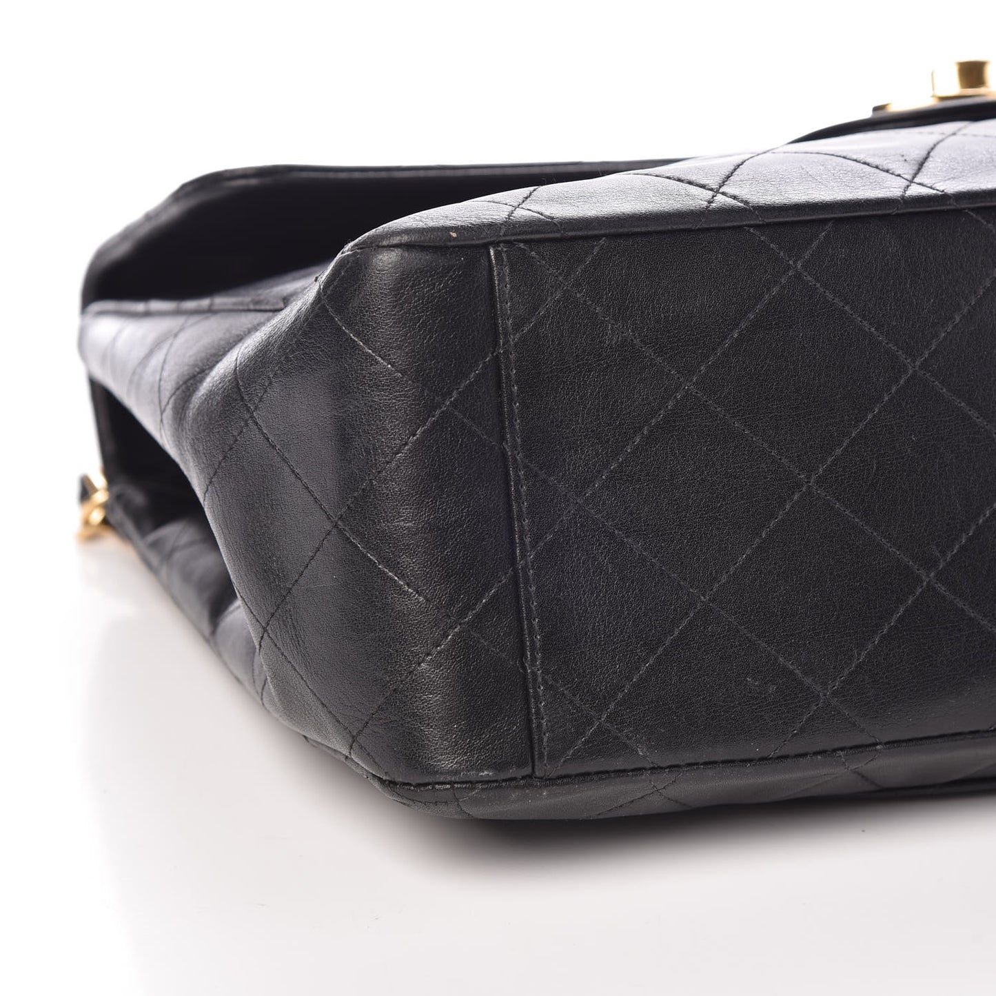 Lambskin Quilted XL Jumbo Single Flap Black