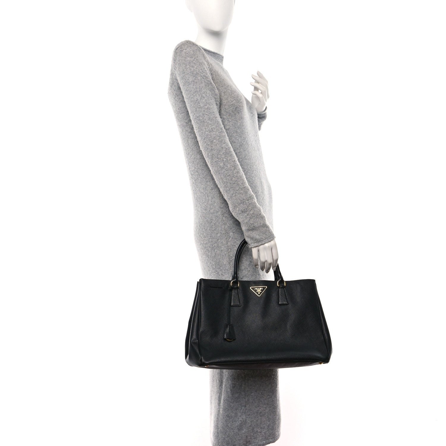 Prada Saffiano Lux Large Tote Black 2 of 11