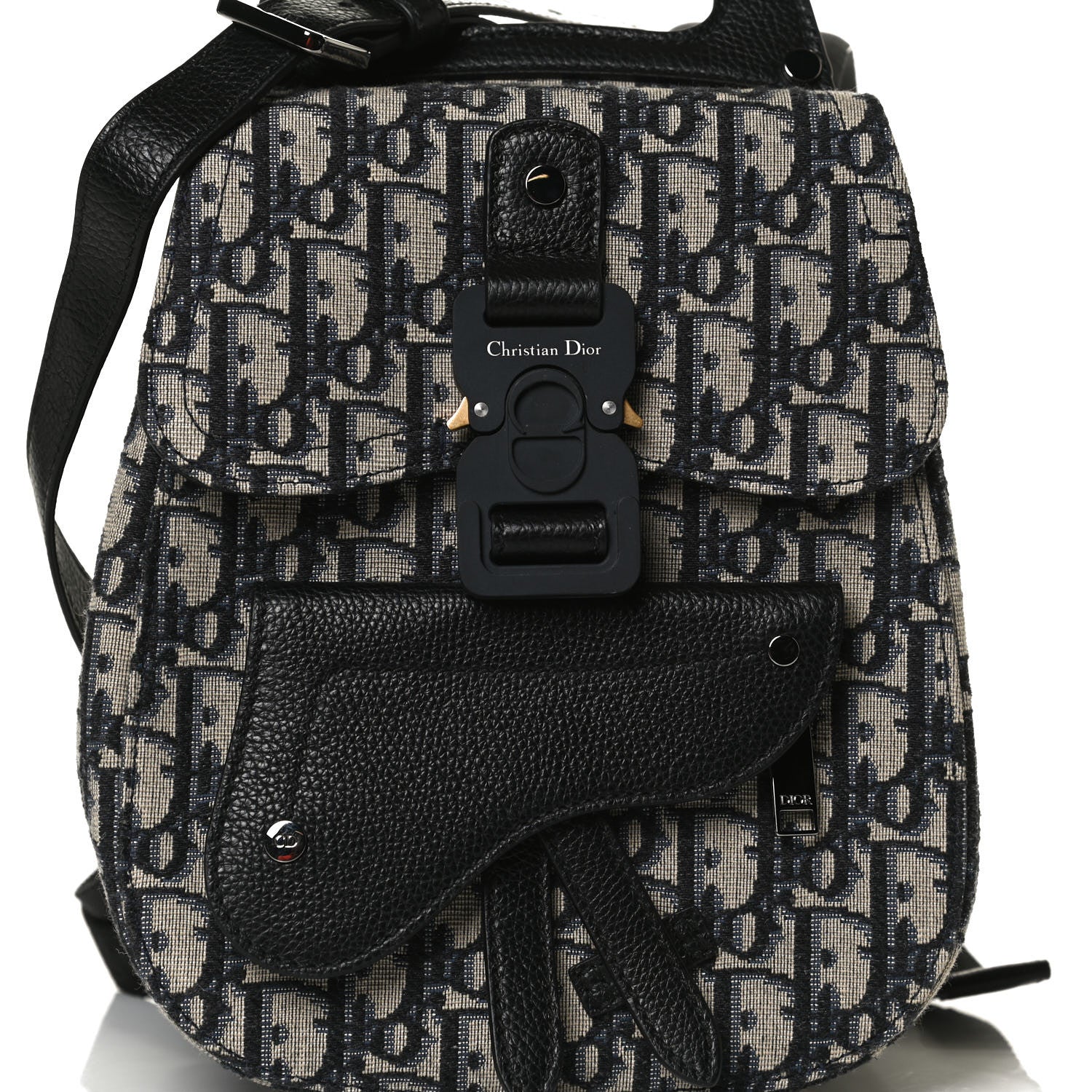 Christian Dior HOMME Oblique Calfskin Mens Mini Saddle Backpack Navy Blue 7 of 15