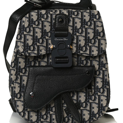 Christian Dior HOMME Oblique Calfskin Mens Mini Saddle Backpack Navy Blue 7 of 15