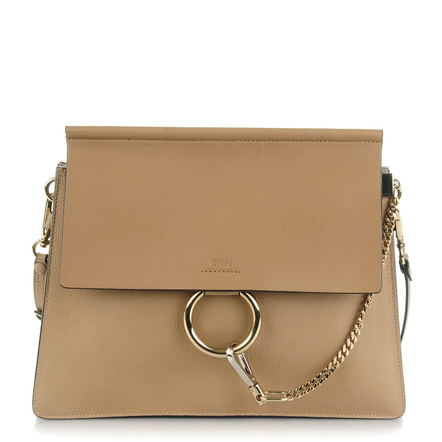 Calfskin Medium Faye Shoulder Bag Desert Beige