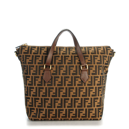 Fendi Zucca Vitello Artic Convertible Tote Tobacco Castagna 1 of 8