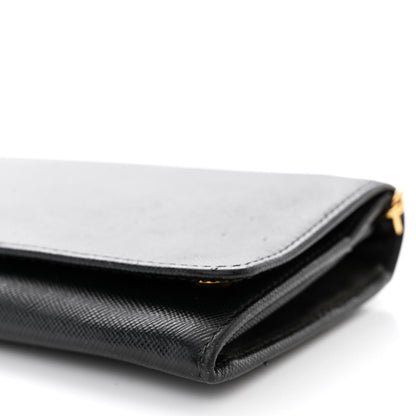 Prada Saffiano Metal Oro Chain Wallet Black 13 of 13