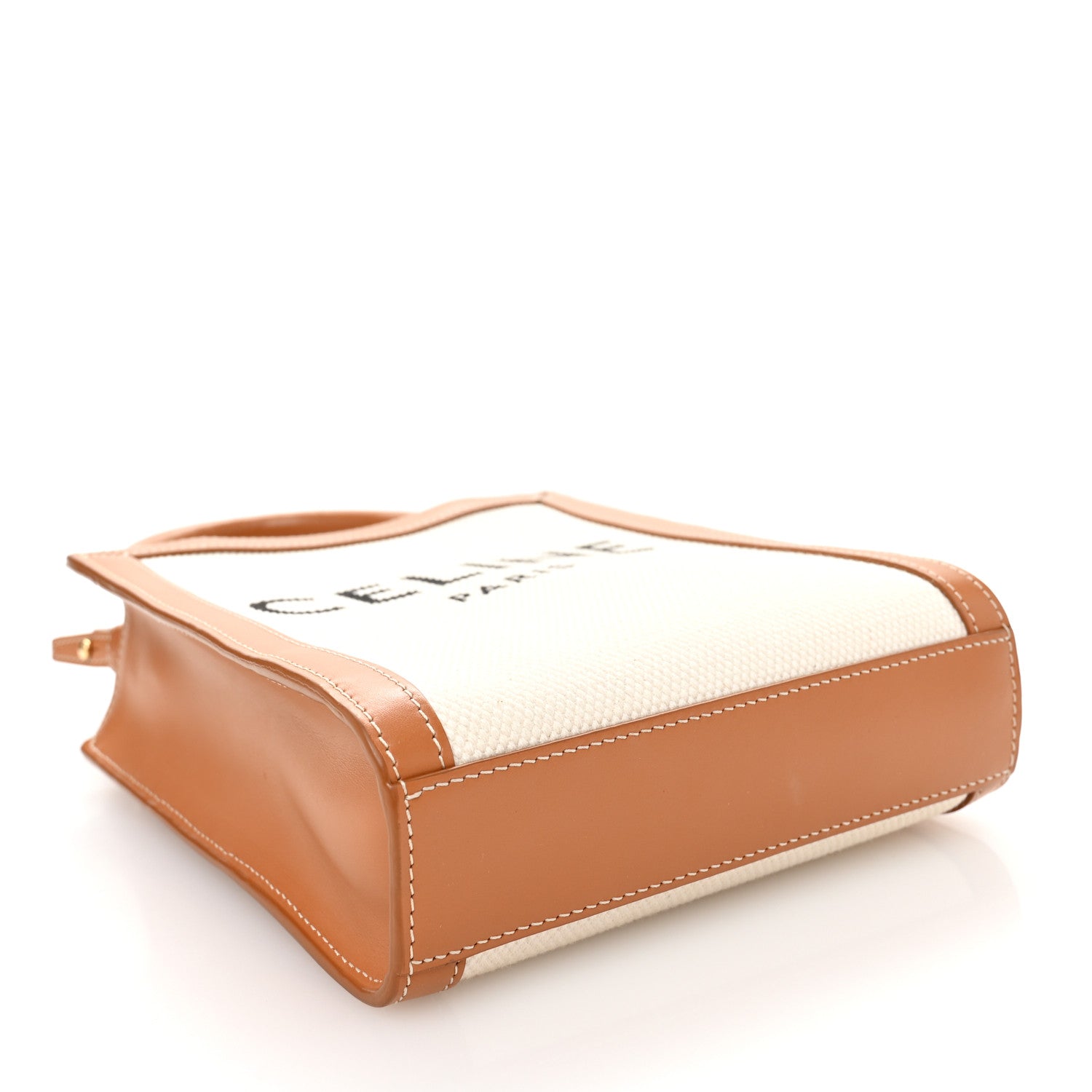 Celine Canvas Calfskin Mini Vertical Cabas Natural Tan 4 of 9