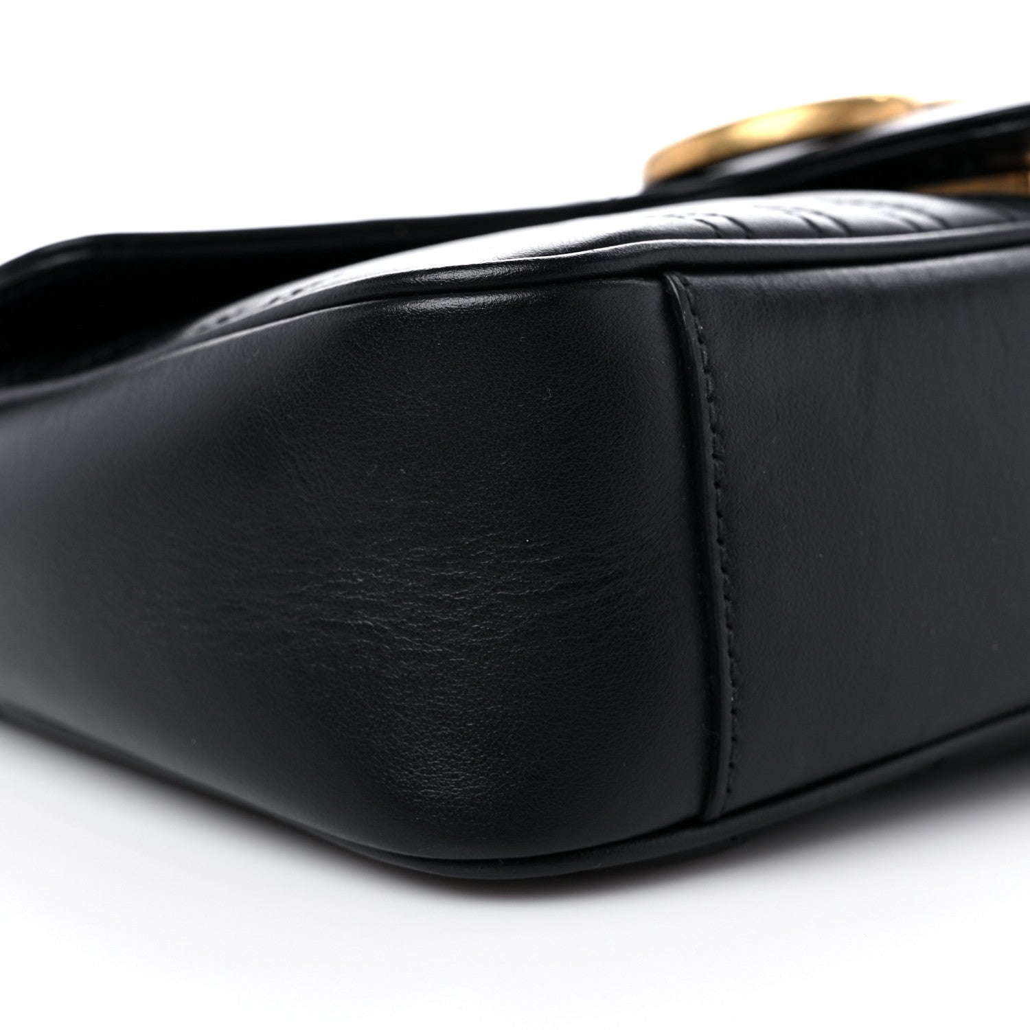 Gucci Calfskin Matelasse Small GG Marmont Shoulder Bag Black 9 of 12