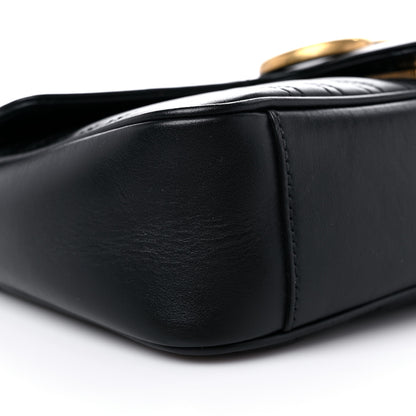 Gucci Calfskin Matelasse Small GG Marmont Shoulder Bag Black 9 of 12