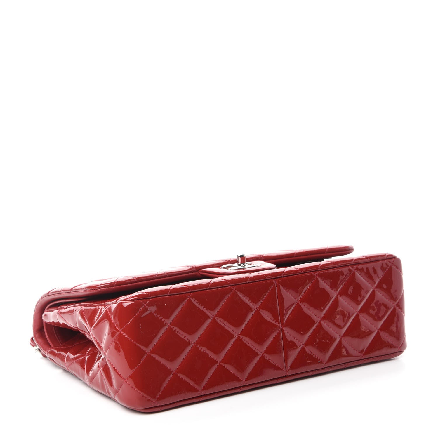 Chanel Patent Quilted Jumbo Double Flap Red 4 of 12