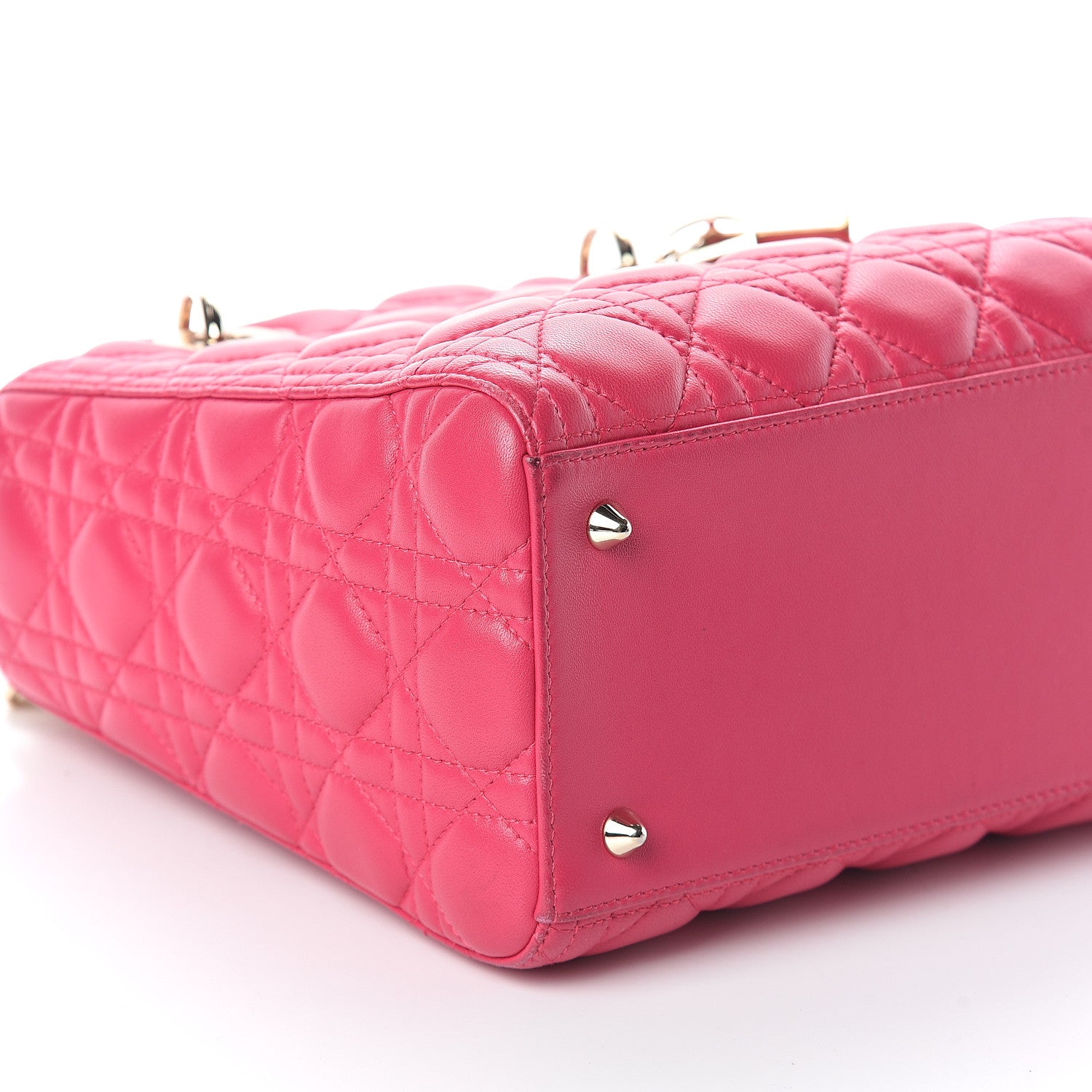 Christian Dior Lambskin Cannage Medium Lady Dior Fuchsia 6 of 7