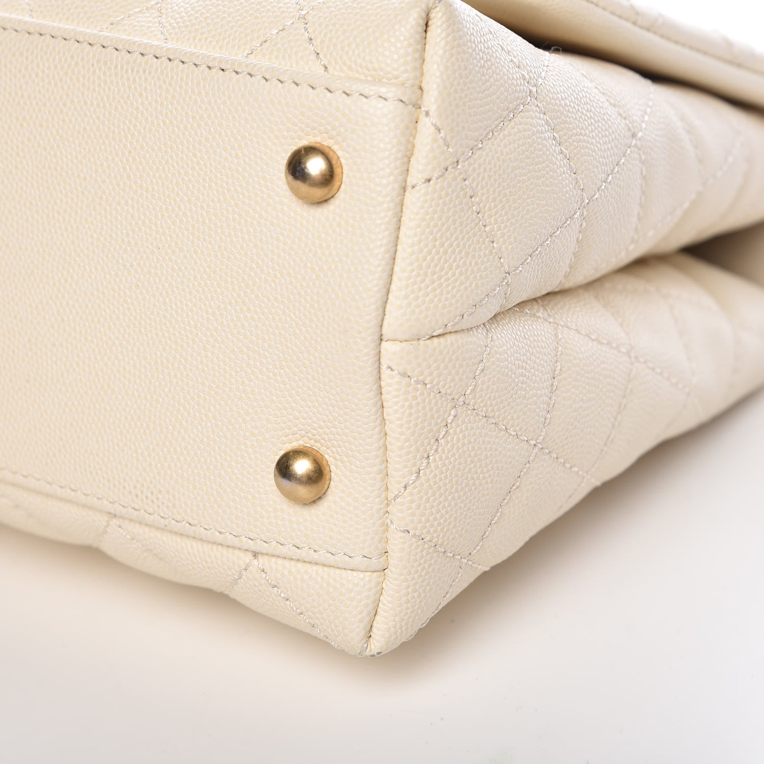 Chanel Caviar Lizard Quilted Small Coco Handle Flap Ivory 14 of 14