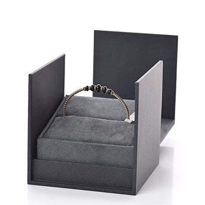 David Yurman 18K Yellow Gold Black Onyx Rio Rondelle Cabled Cuff Bracelet 5 of 5