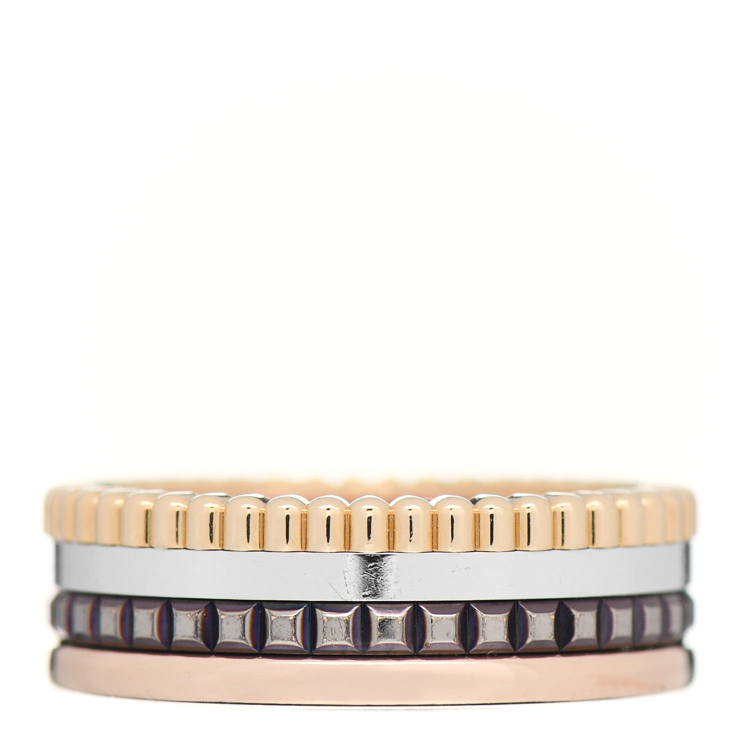 Boucheron 18K Pink Yellow White Gold PVD Small Quatre Classique Ring 55 7.25 1 of 4