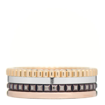 Boucheron 18K Pink Yellow White Gold PVD Small Quatre Classique Ring 55 7.25 1 of 4