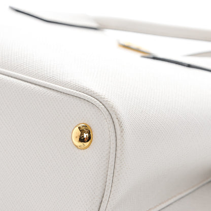 Prada Saffiano Cuir Small Double Bag Talco Nero Black 8 of 10