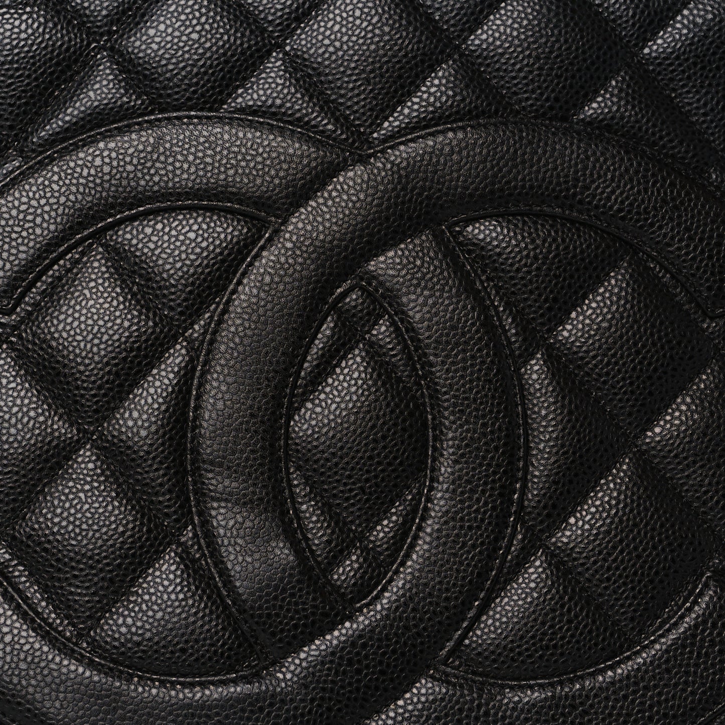 Caviar Quilted Medallion Tote Black