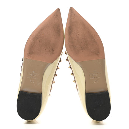 Valentino Garavani Patent Rockstud Ballerina Flats 37.5 Ivory Poudre 5 of 8