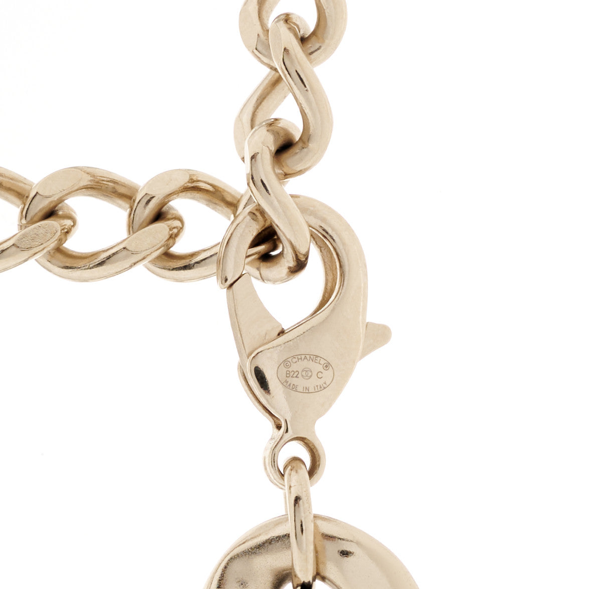 Lambskin Pearl Resin CC Choker Gold Black