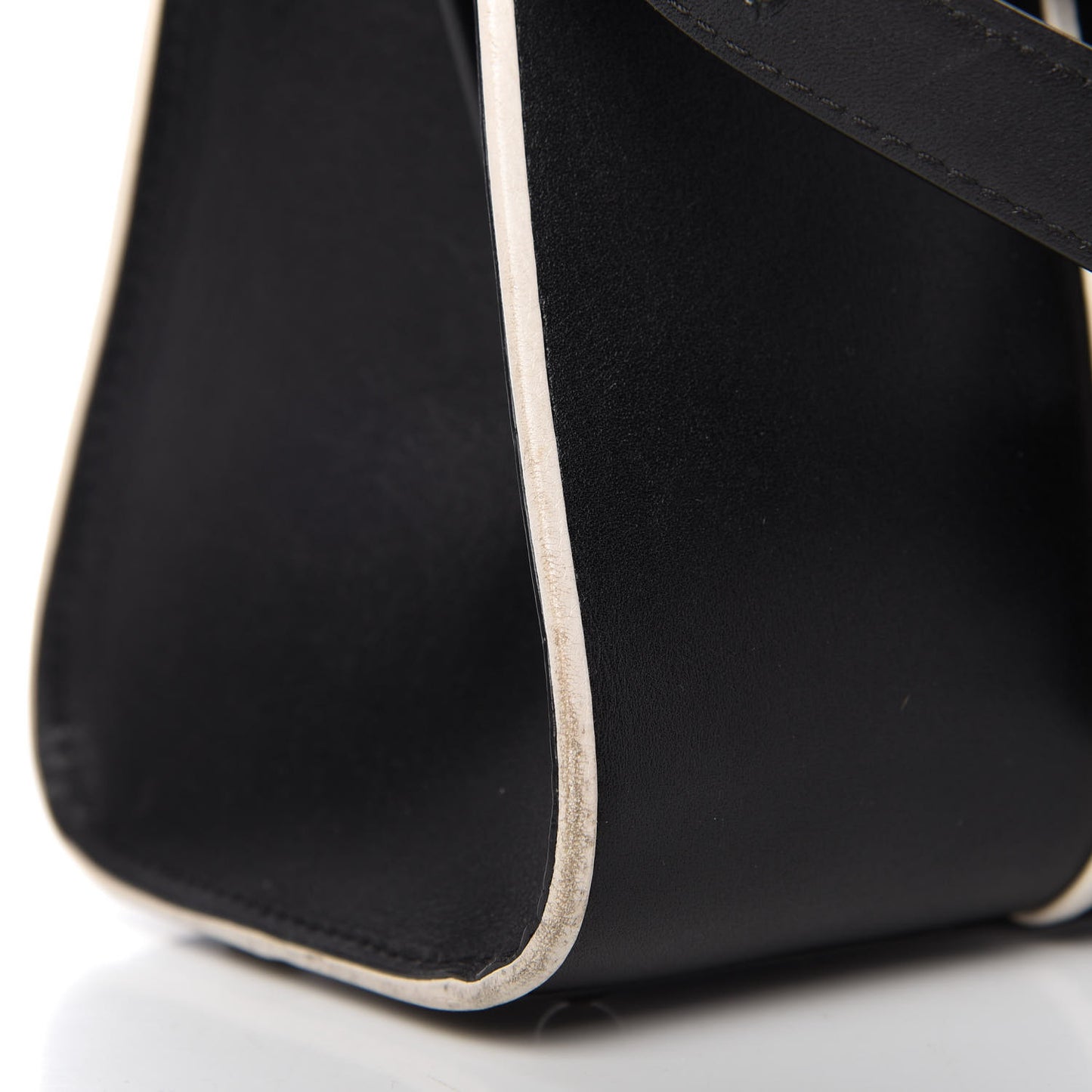 Calfskin Illusion Piped Mini Brillant Satchel Black