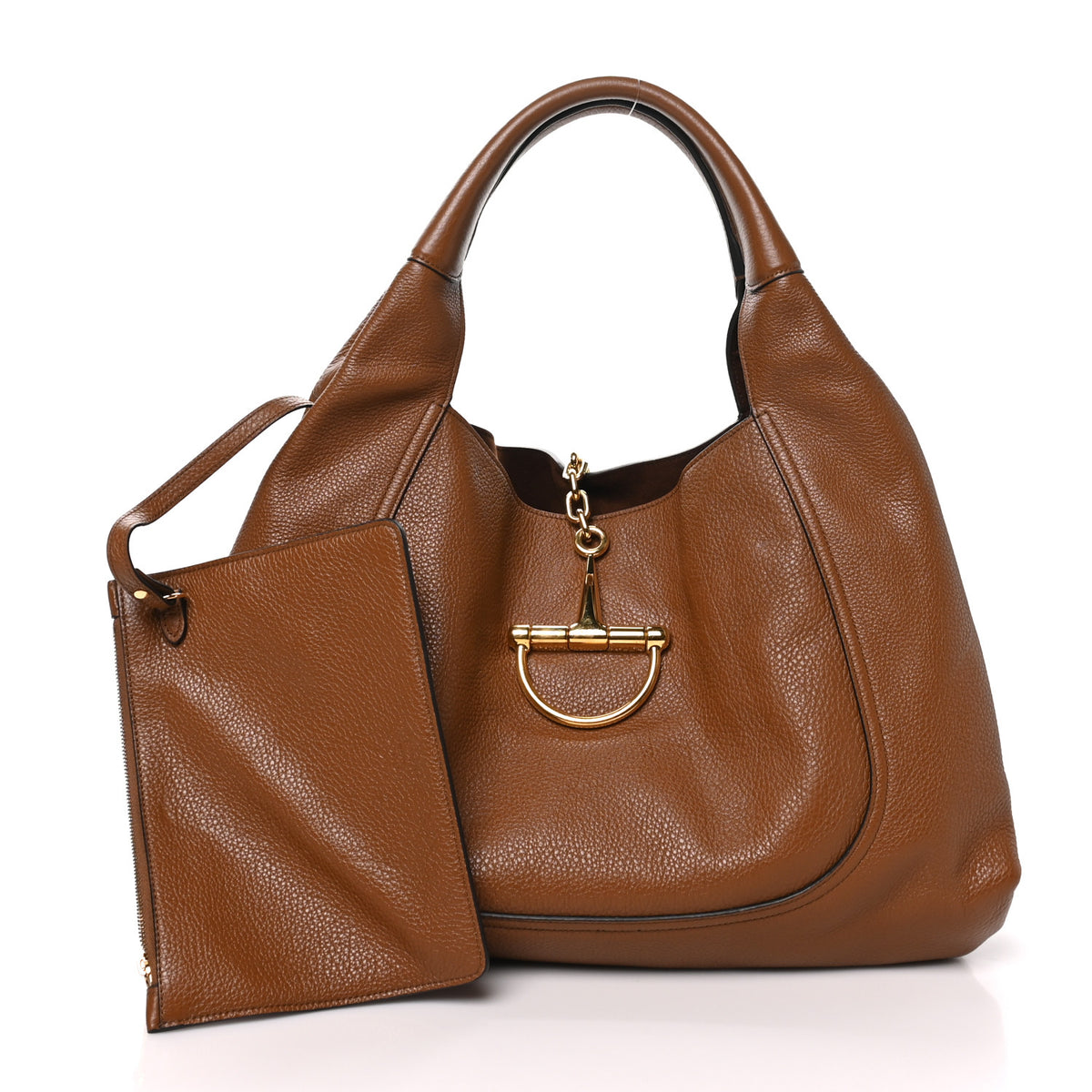 Gucci Grained Calfskin Softbit Maxi Shoulder Bag Brown 3 of 10