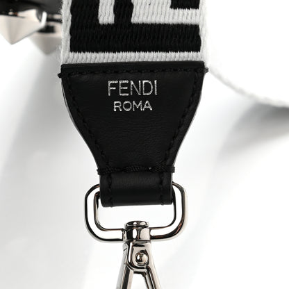 Fendi Canvas Calfskin FF 1974 Studded Strap You Black White 3 of 8
