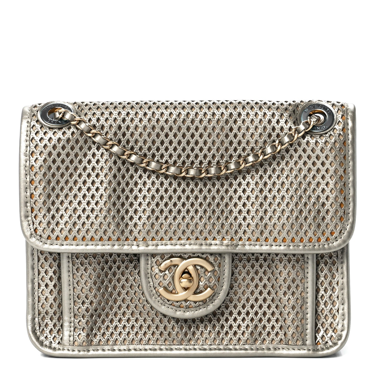 Chanel Metallic Perforated Calfskin Small Up In The Air Flap Light Gold 1 of 13