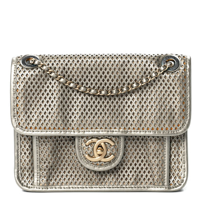 Chanel Metallic Perforated Calfskin Small Up In The Air Flap Light Gold 1 of 13