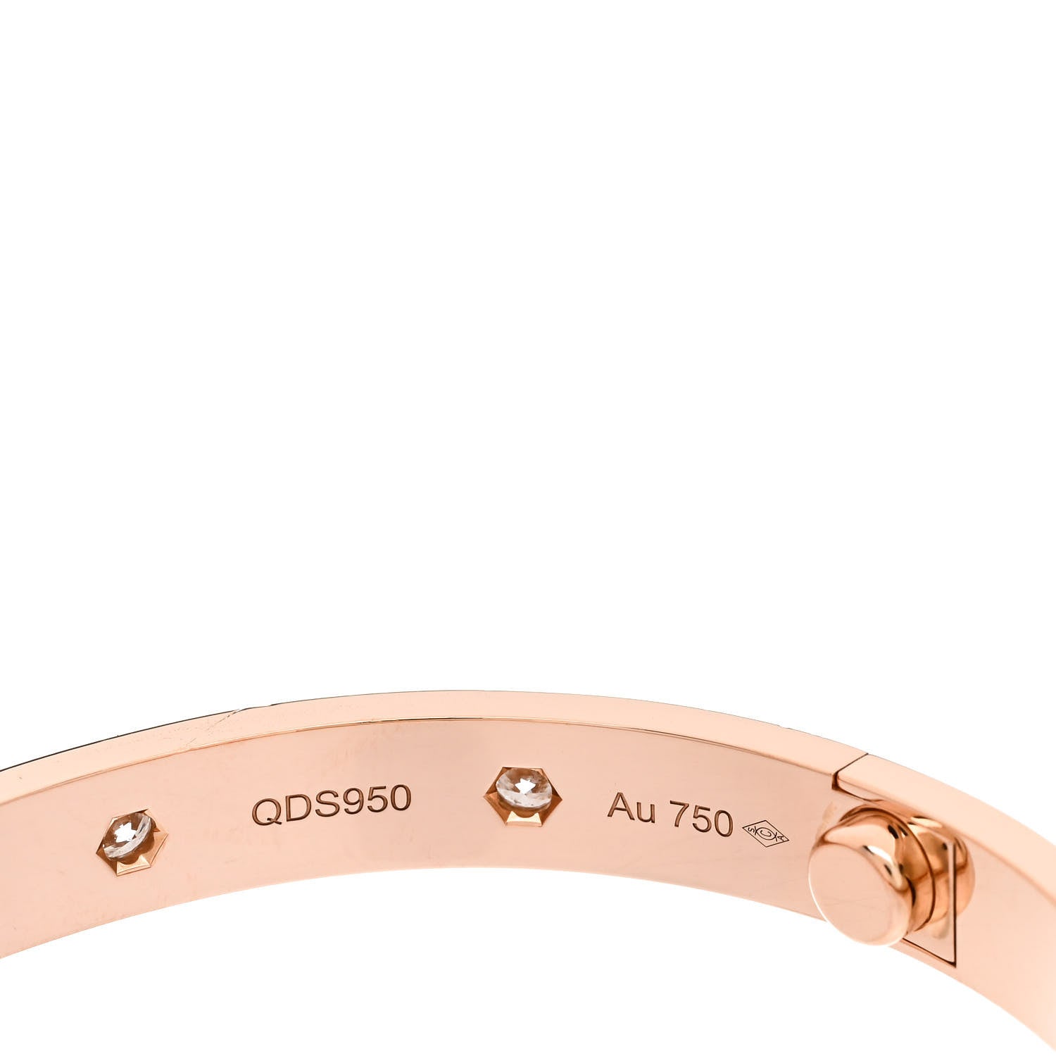 Cartier 18K Pink Gold 10 Diamond LOVE Bracelet 17 5 of 6