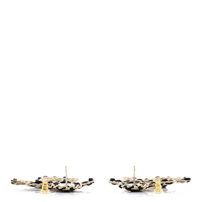 Chanel Lambskin CC Chain Drop Earrings Black Gold 3 of 5