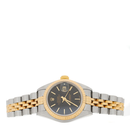 Rolex Stainless Steel 18K Yellow Gold 26mm Oyster Perpetual Datejust Watch Black 79173 2 of 4