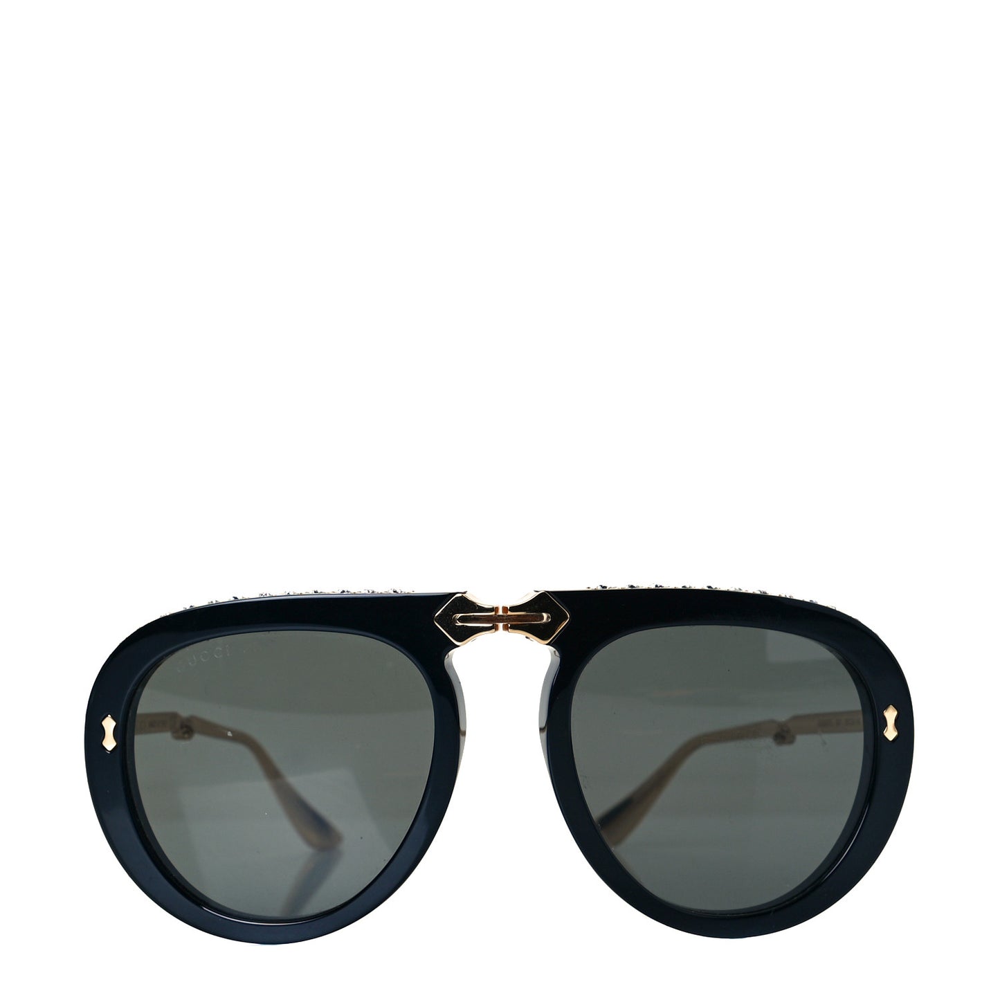 Acetate Crystal Foldable Aviator Sunglasses GG0307S Black
