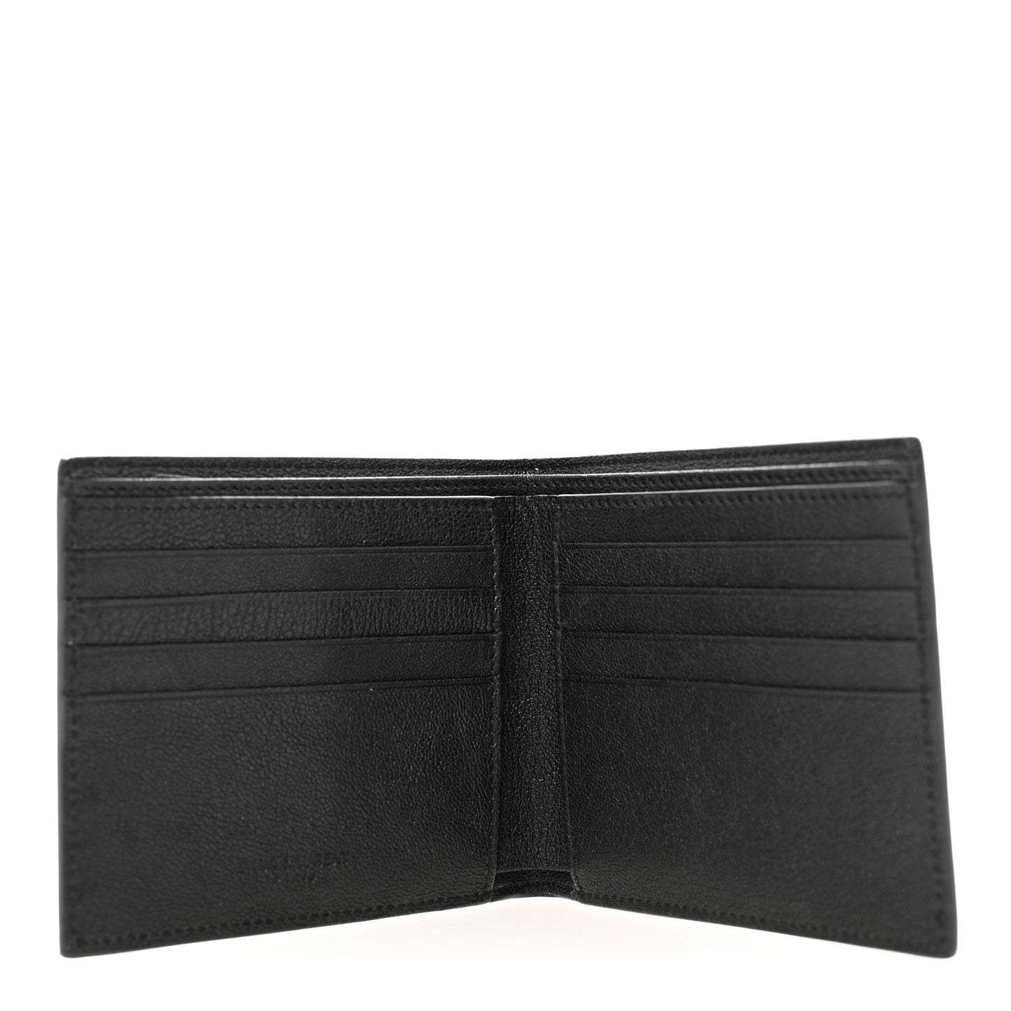 Calfskin Leopard Print East West Wallet Natural Black
