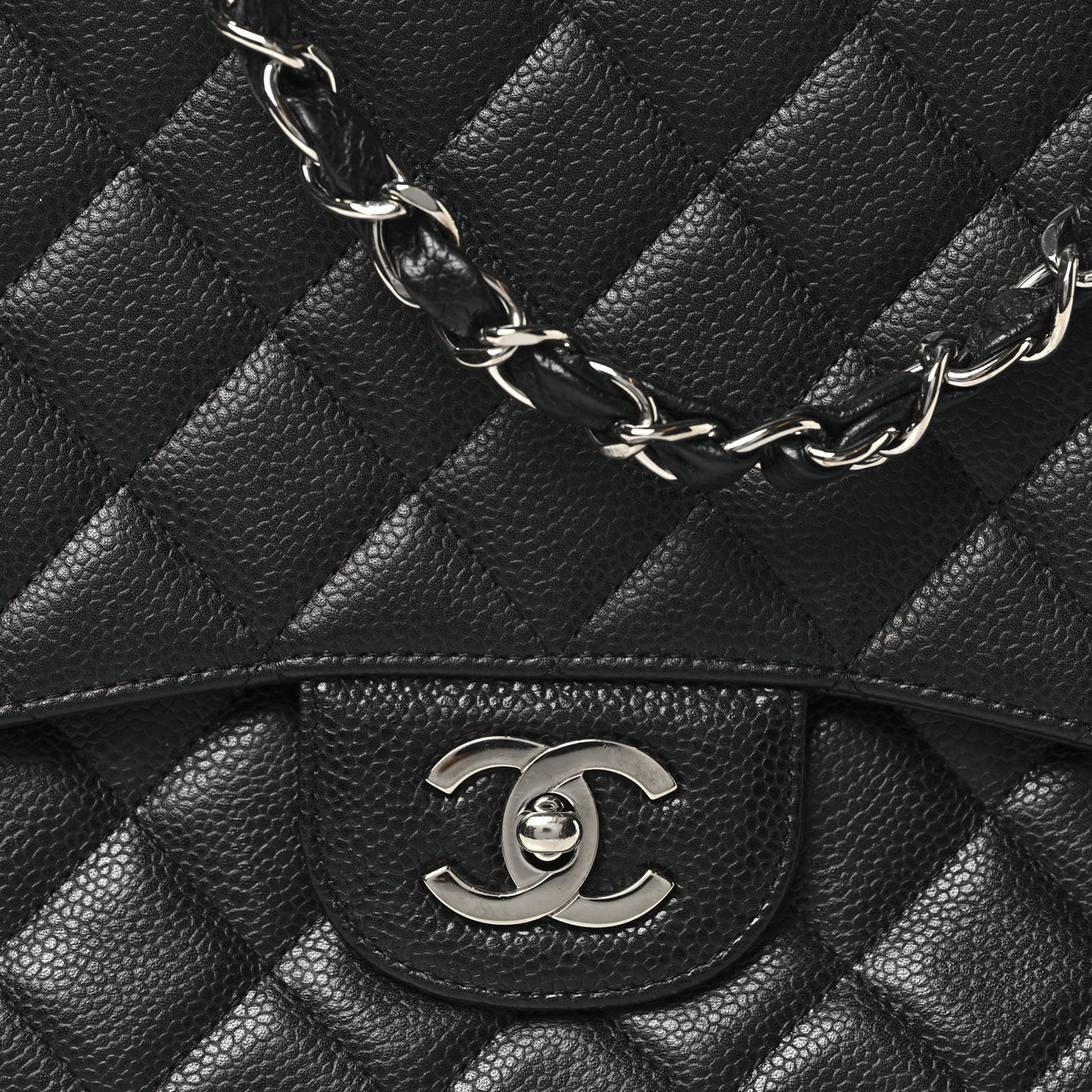 Caviar Quilted Jumbo Single Flap Black
