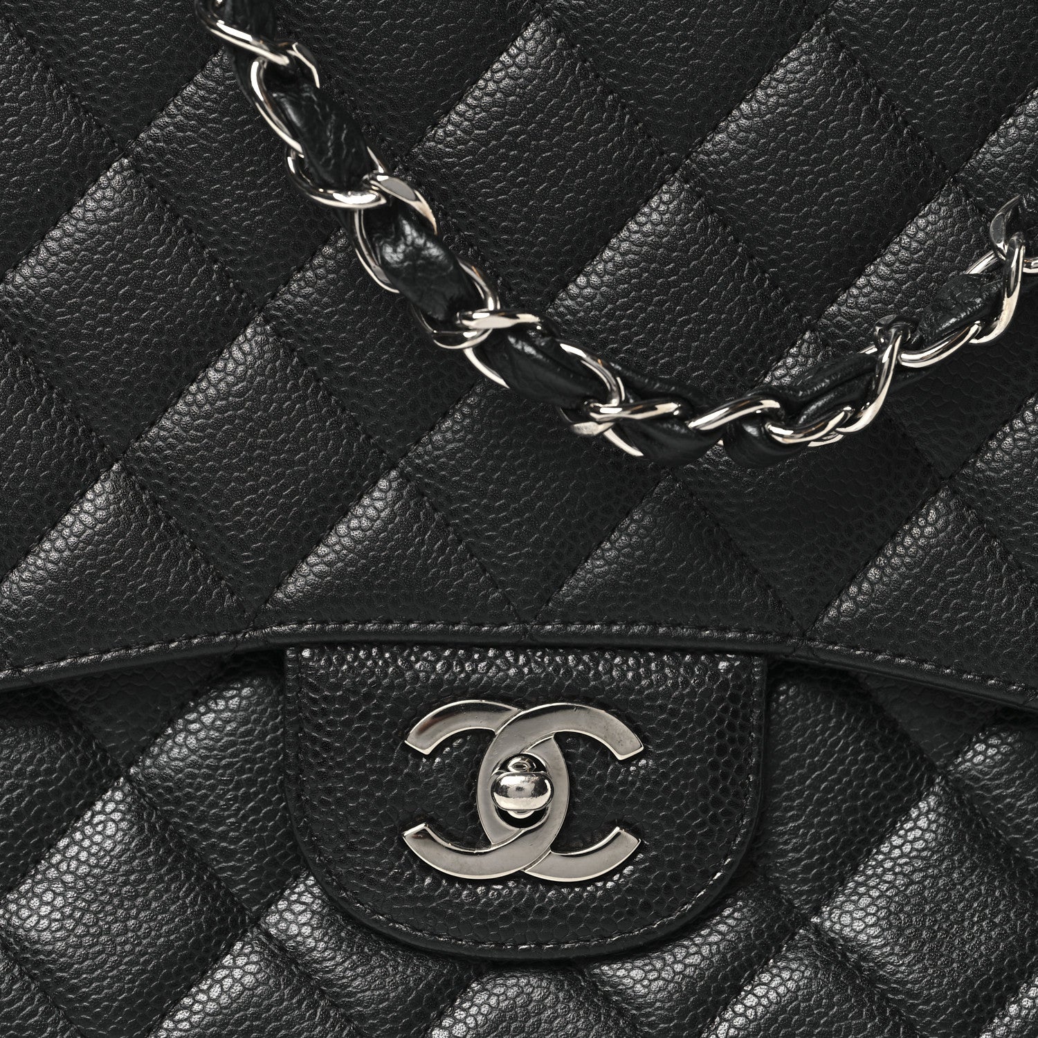 Chanel Caviar Quilted Jumbo Single Flap Black 8 of 11