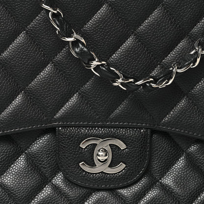 Chanel Caviar Quilted Jumbo Single Flap Black 8 of 11