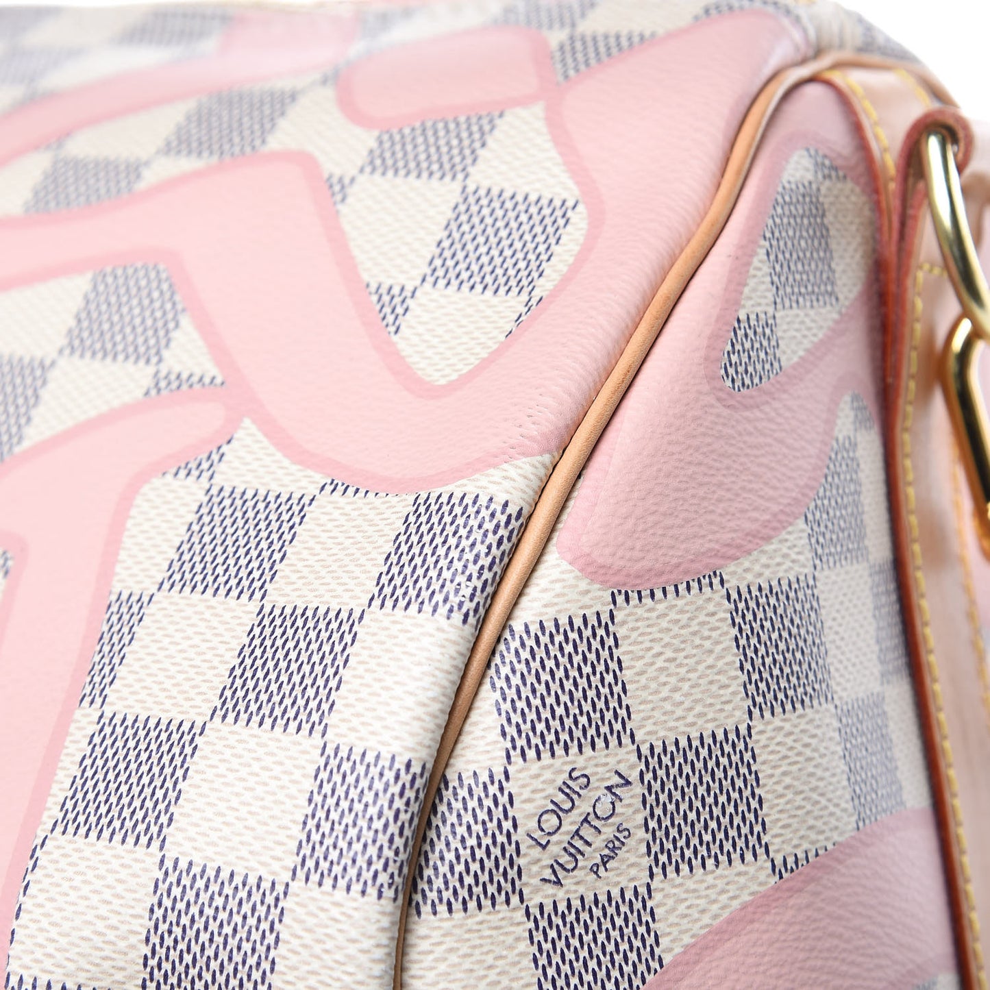Damier Azur Tahitienne Keepall Bandouliere 50 Rose Ballerine