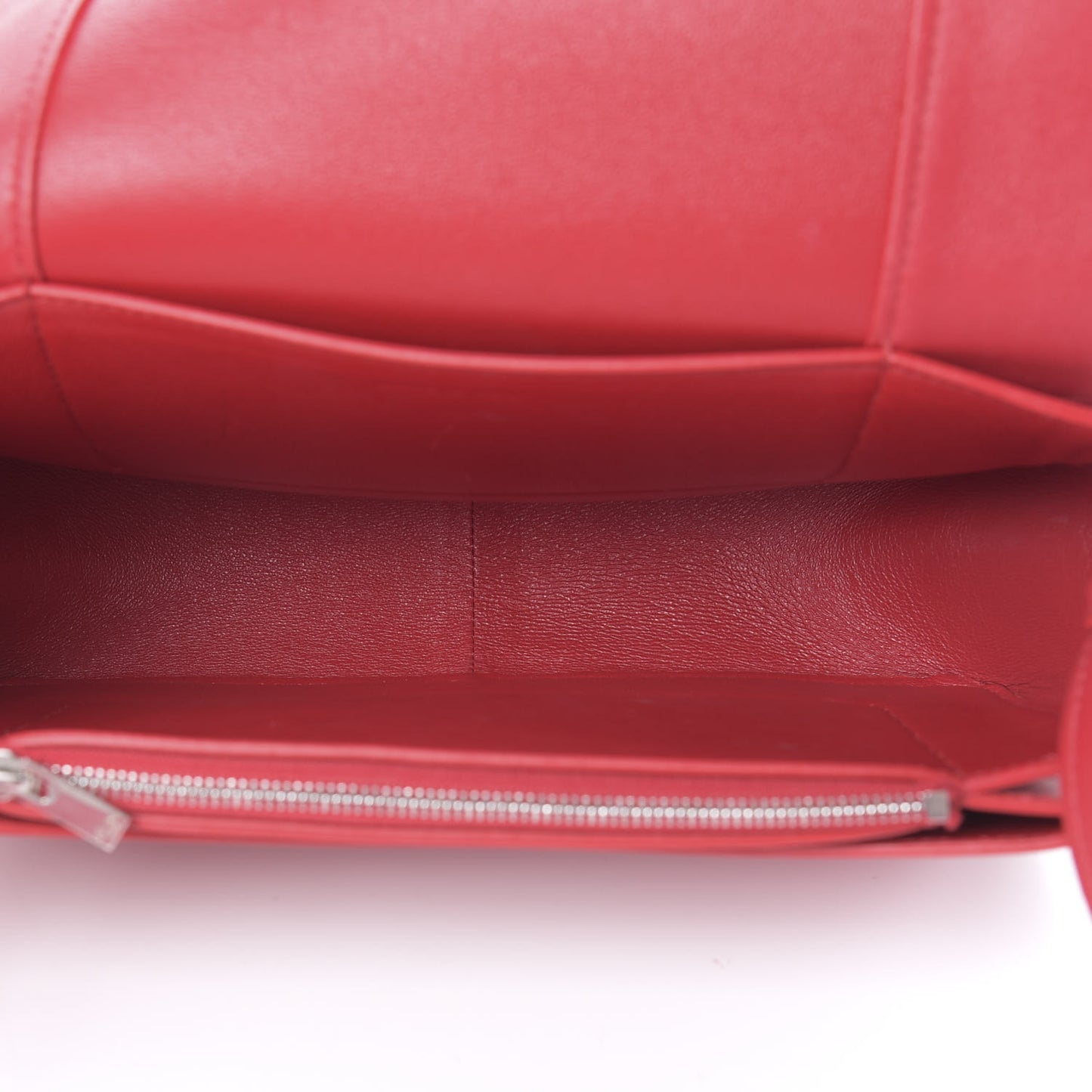 Shiny Smooth Calfskin Medium Frame Shoulder Bag Poppy Red Clay