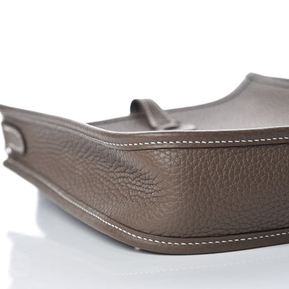 Hermes Taurillon Clemence Amazone Evelyne TPM Etoupe Bleu Indigo 9 of 11