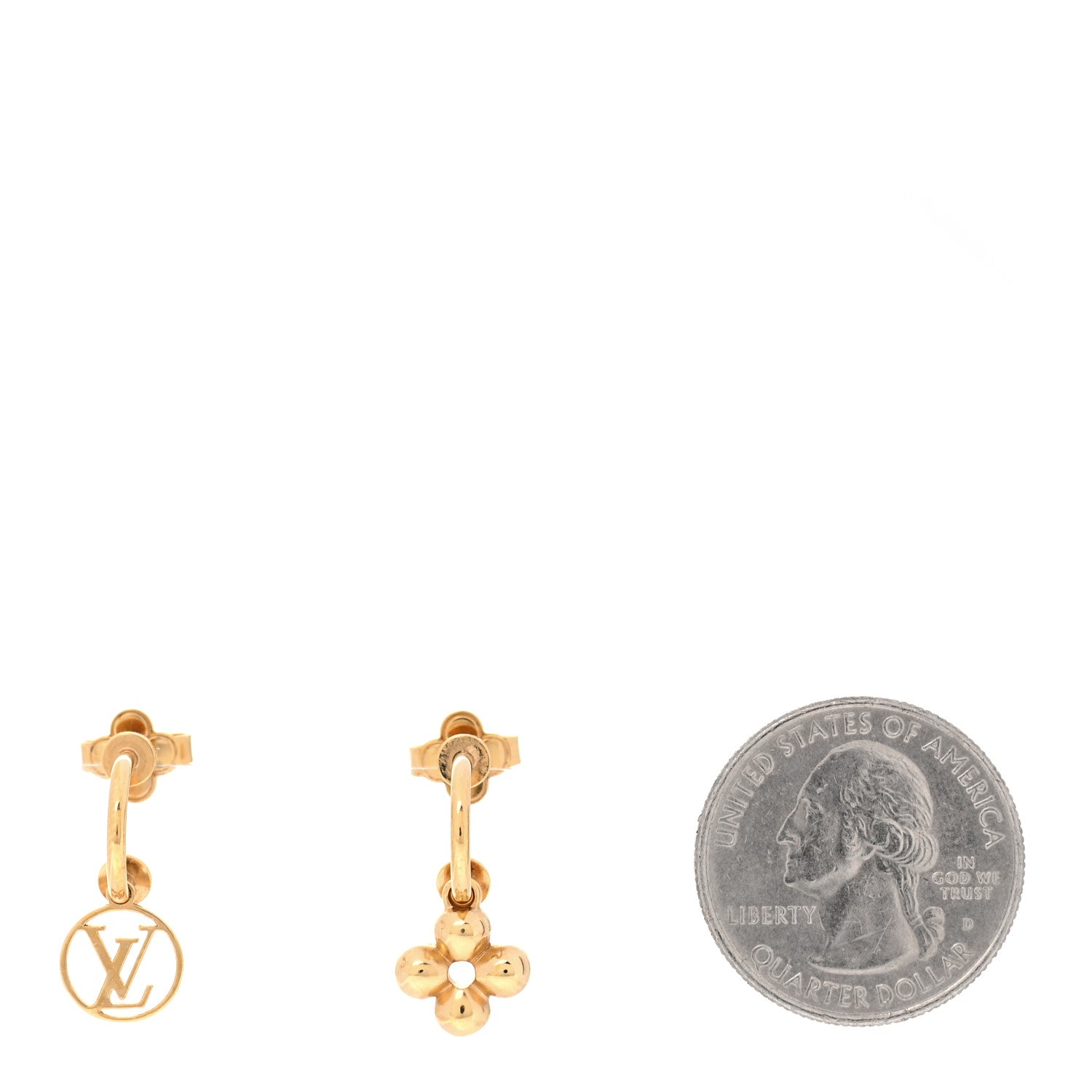 Louis Vuitton Brass Blooming Earrings Gold 2 of 5