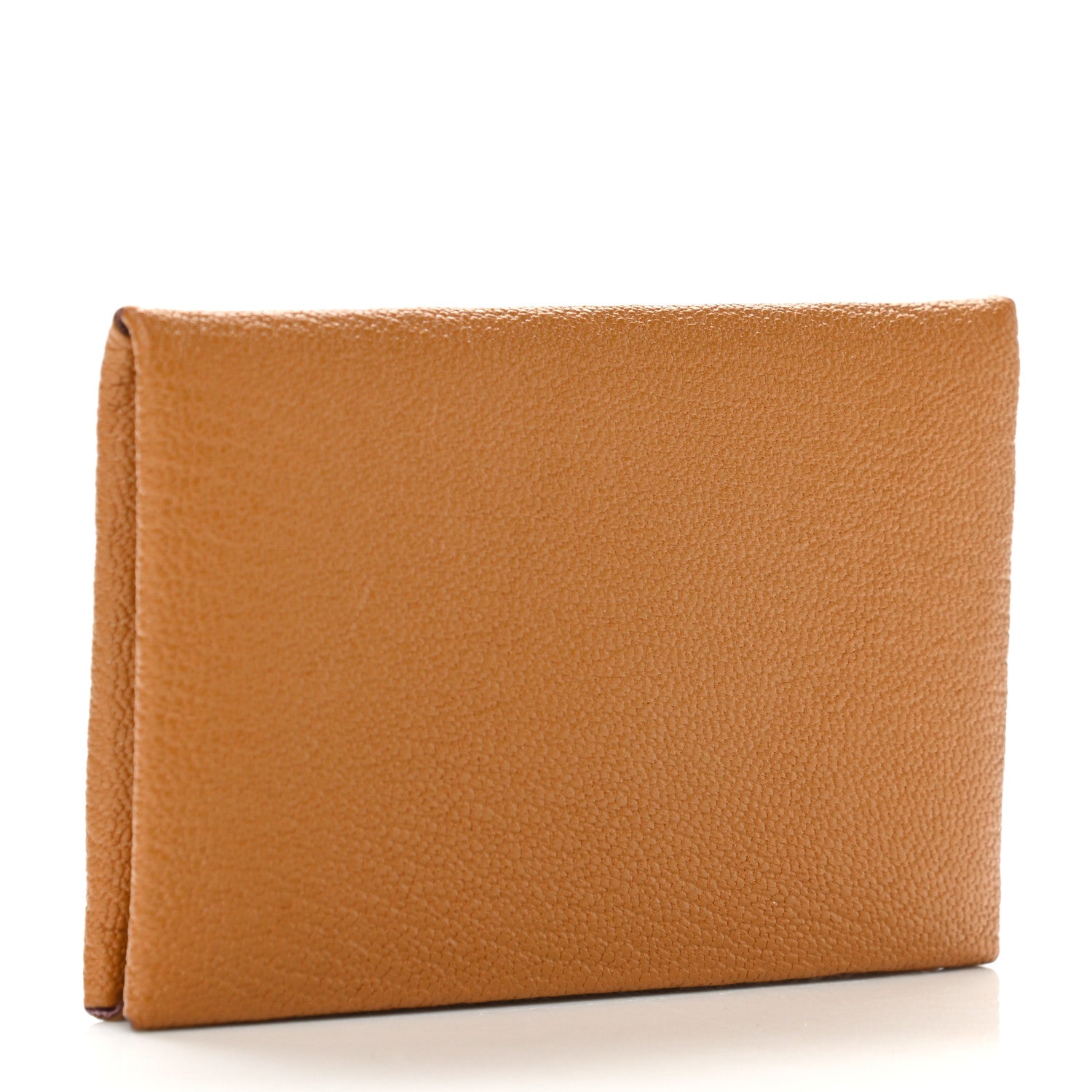 Hermes Chevre Mysore Verso Calvi Card Case Caramel Mauve Sylvestre 3 of 7