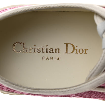 Christian Dior Laminated Canvas Cannage Embroidered Womens Walk'N'Dior Low Top Sneakers 37 Metal Rose 7 of 8