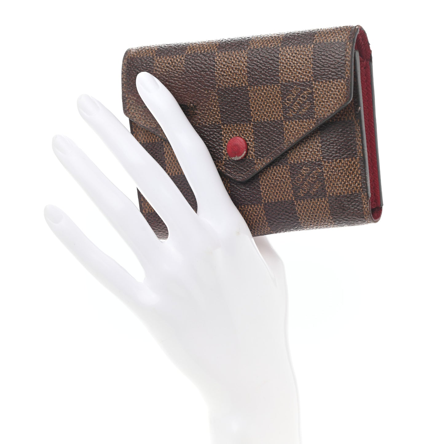 Damier Ebene Victorine Wallet Red