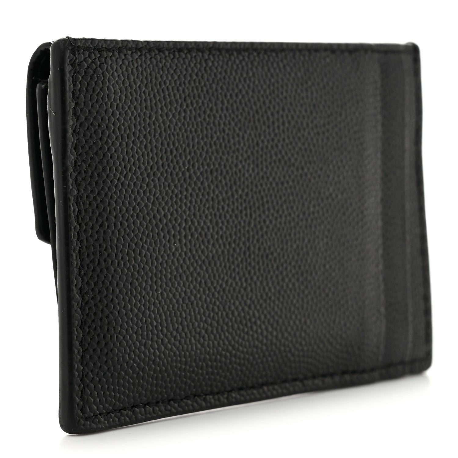 Saint Laurent Grain De Poudre Uptown Monogram Card Case Black 3 of 8